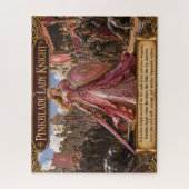 Roze lem lady-knight fantasiepuzzel legpuzzel (Verticaal)