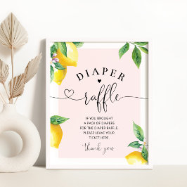 Roze Lemon diaper-verkeersbord Poster