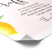 Roze Lemon diaper-verkeersbord Poster (Hoek)