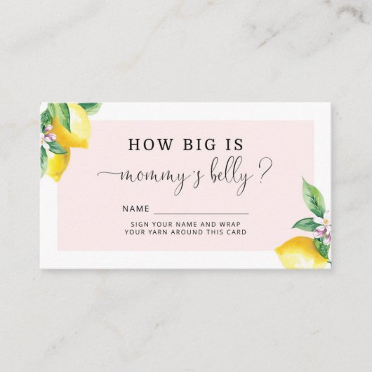 Roze Lemon Hoe groot is mama's buik? Informatiekaartje (Voorkant)