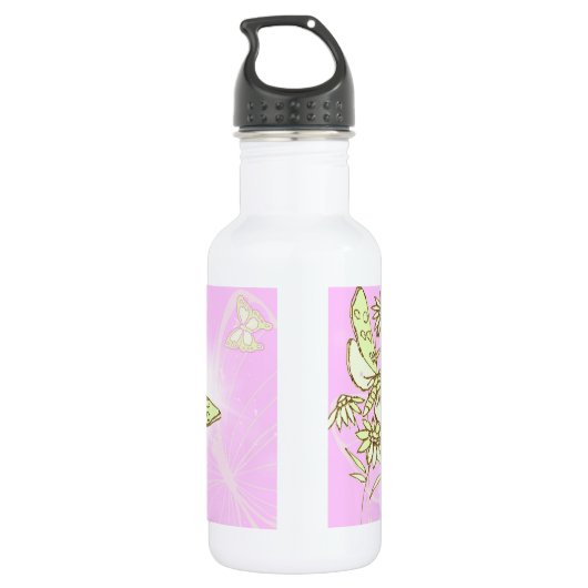 Roze Lemon Limoen Waterfles (Achterkant)