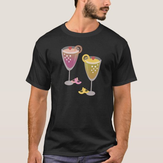 Roze Lemon Mimosas Ombre Drink T-Shirt (Voorkant)