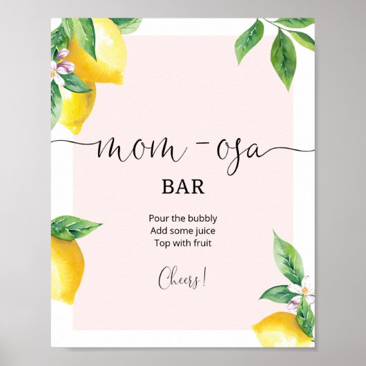 Roze lemon Momosa bar Poster (Voorkant)