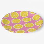 Roze Lemon Print Sierkussen Papieren Bordje (Gekanteld)