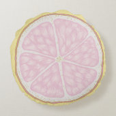 Roze Lemon Slice Ronde Sierkussen Rond Kussen (Achterkant)