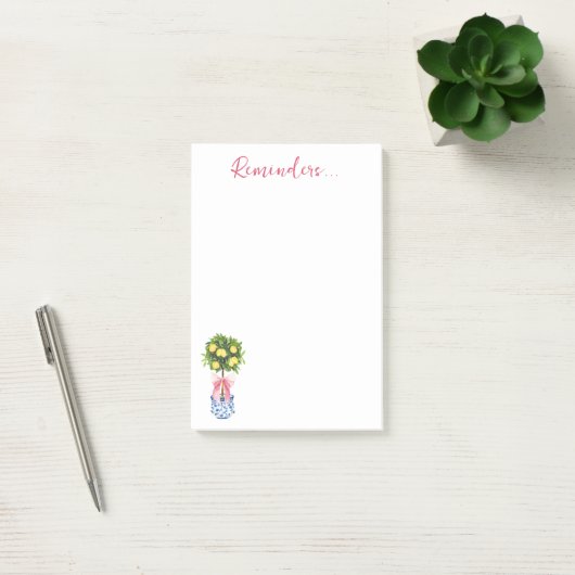 Roze Lemon Topiary Tree Herinneringen Post-it® Notes (Kantoor)