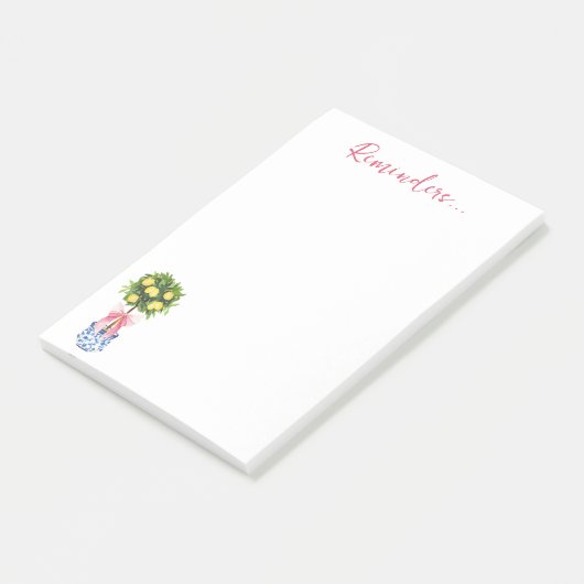 Roze Lemon Topiary Tree Herinneringen Post-it® Notes (Schuin)