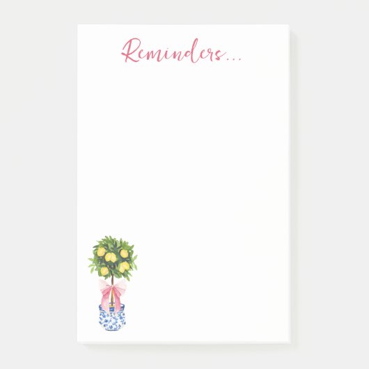 Roze Lemon Topiary Tree Herinneringen Post-it® Notes (Voorkant)