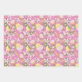 Roze Lemon Verjaardag Wrapping Sheets Inpakpapier Vel (Voorkant)