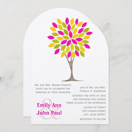 Roze Lemon Yellow Green Chrysanthemum Forest Kaart (Voorkant / Achterkant)