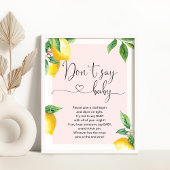 Roze Lemon zegt geen baby gaby poster