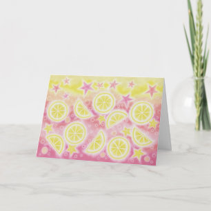 Roze Lemonade 'Gefeliciteerd!' wenskaart Kaart