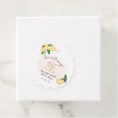 Roze Lemons Love is Breaming Tea Vrijgezellenfeest Bedankjes Labels (In situ)