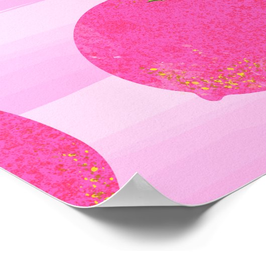 Roze Lemons Summer Fruit Bright Whimsical Rustic Poster (Hoek)