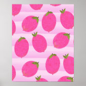 Roze Lemons Summer Fruit Bright Whimsical Rustic Poster (Voorkant)