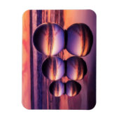 Roze Lensball California Beach Sunset Magneet (Verticaal)