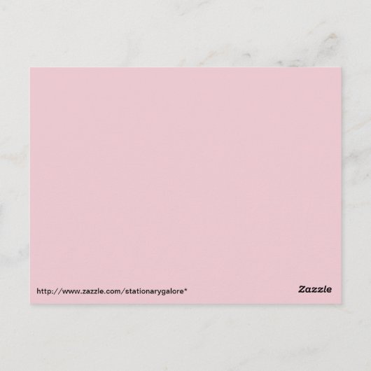 roze lentbloem briefkaart (Achterkant)