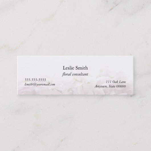 roze lentbloemen bladwijzer visitekaartje (Voorkant)