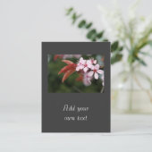 roze lentbloemen briefkaart (Staand voorkant)