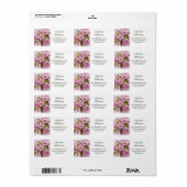 Roze Lentbloemen in Waterverf Adres Etiket (Full Sheet)
