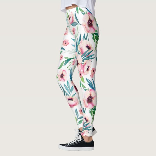 Roze lentbloemen leggings (Links)