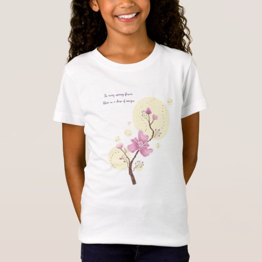 Roze lentbloemen t-shirt (Voorkant)