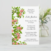 Roze lente Apple Blossom Vrijgezellenfeest Invite Kaart (Staand voorkant)