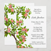 Roze lente Apple Blossom Vrijgezellenfeest Invite Kaart (Voorkant / Achterkant)