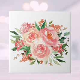 Roze Lente Bloem Bloemstuk Tegeltje