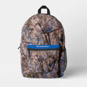 Roze lente bloem Umbrella Blue Sky Bedrukte Rugzak (Voorkant)