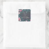 Roze Lente Bloemen Boekplaat Vierkante Sticker (Tas)