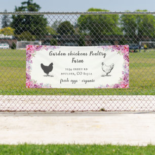 Roze Lente Bloemen Boerderij Banner