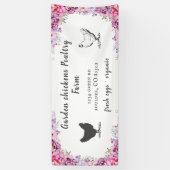 Roze Lente Bloemen Boerderij Banner (Verticaal)