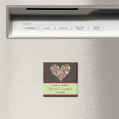 Roze Lente Bloemen Hart Save The Date Magnet (Insitu (Vaatwasser))