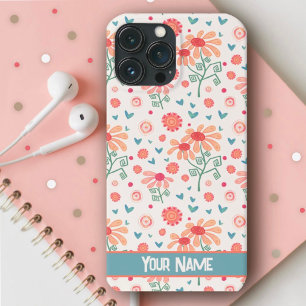  Roze Lente Bloemen Patroon Inspirativiteit Case-Mate iPhone Case