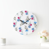 Roze Lente Bloemen Waterverf Botanisch Grote Klok (Huis)