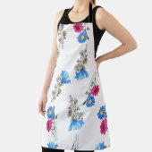 Roze Lente Bloemen Waterverf Botanisch Schort (Insitu)