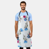 Roze Lente Bloemen Waterverf Botanisch Schort (Gedragen)