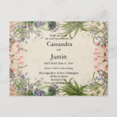 Roze lente bloemenbruiloft uitnodigen briefkaart (Voorkant)