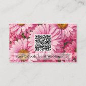 Roze lente bloemenroze madeliefjes bloemen QR code Informatiekaartje (Achterkant)