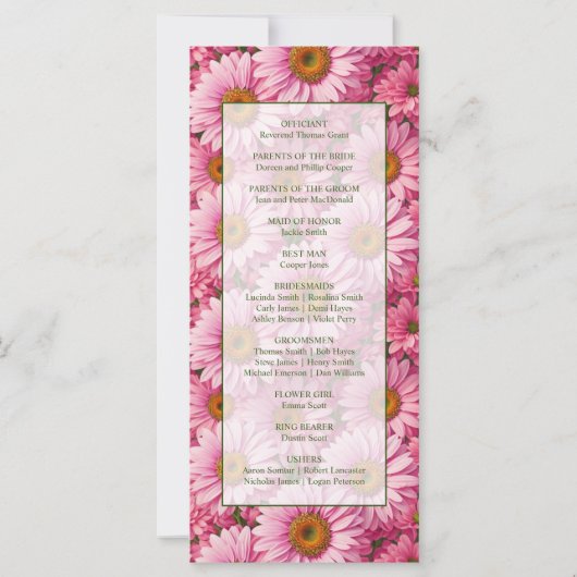 Roze lente bloemenroze madeliefjes retro roze bloe (Achterkant)