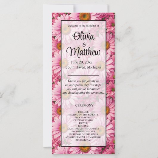 Roze lente bloemenroze madeliefjes retro roze bloe (Voorkant)