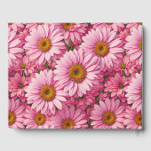 Roze lente bloemenroze madeliefjes retro roze bloe gastenboek (Achterkant)