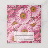 Roze lente bloemenroze madeliefjes retro roze bloe plaatskaartje (Buitenkant ongevouwen)