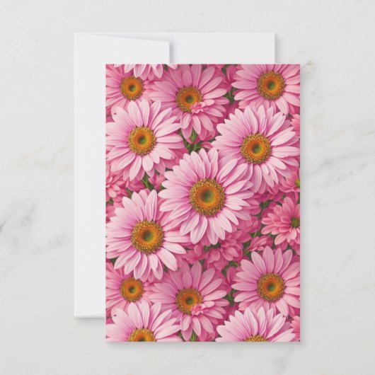 Roze lente bloemenroze madeliefjes retro roze bloe RSVP kaartje (Achterkant)