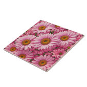 Roze lente bloemenroze madeliefjes retro roze bloe tegeltje (Zijkant)