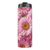 Roze lente bloemenroze madeliefjes retro roze bloe thermosbeker (Voorkant)