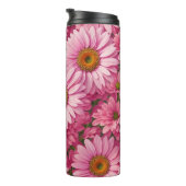 Roze lente bloemenroze madeliefjes retro roze bloe thermosbeker (Geroteerd rechts)