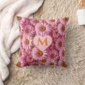 Roze lente bloemenroze madeliefjes roze bloemen kussen (Deken)