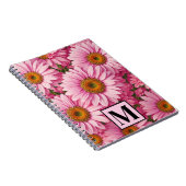 Roze lente bloemenroze madeliefjes roze bloemen notitieboek (Rechterzijde)